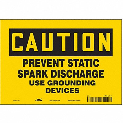 CONDOR 475L77 Safety Sign 7 in x 10 in Vinyl