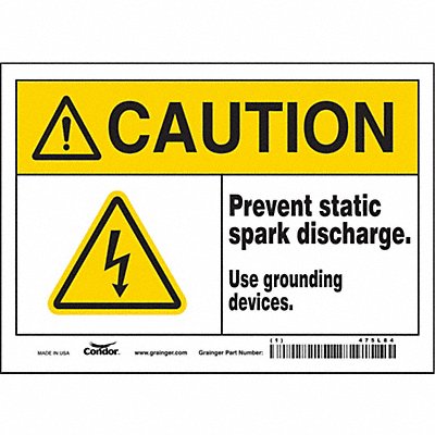 CONDOR 475L84 Safety Sign 5 inx7 in Vinyl