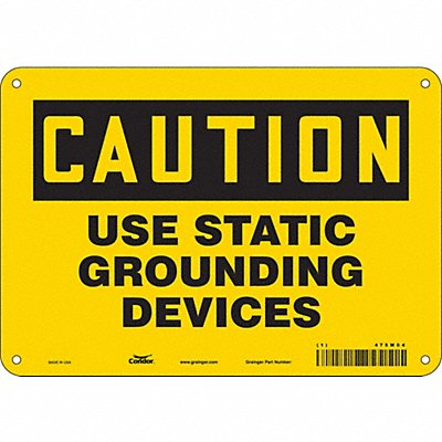 CONDOR 475M04 Safety Sign 7 in x 10 in Aluminum