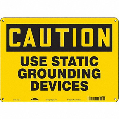 CONDOR 475M05 Safety Sign 10 in x 14 in Aluminum