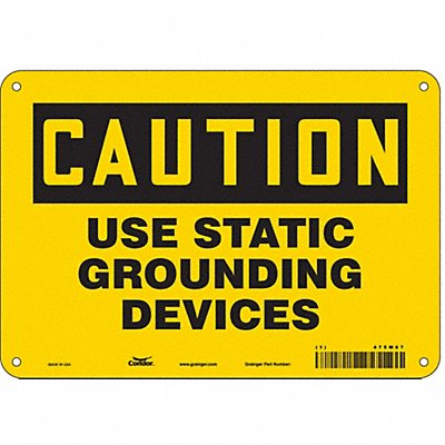 CONDOR 475M07 Safety Sign 7 inx10 in Polyethylene