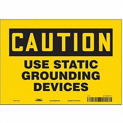 CONDOR 475M11 Safety Sign 7 inx10 in Vinyl