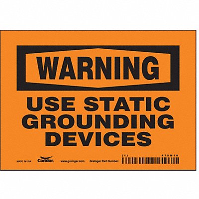 CONDOR 475M18 Safety Sign 5 in x 7 in Vinyl