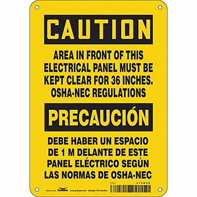 CONDOR 475M96 Safety Sign 10 inx7 in Polyethylene