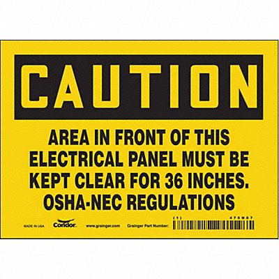 CONDOR 475N07 J6945 Safety Sign 5 inx7 in Vinyl