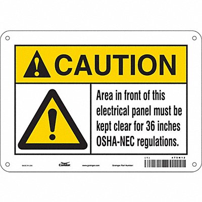 CONDOR 475N12 Safety Sign 7 inx10 in Polyethylene