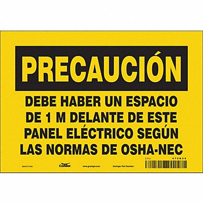 CONDOR 475N20 Safety Sign 7 in x 10 in Vinyl