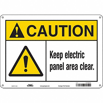 CONDOR 475N34 Safety Sign 10 in x 14 in Polyethylene