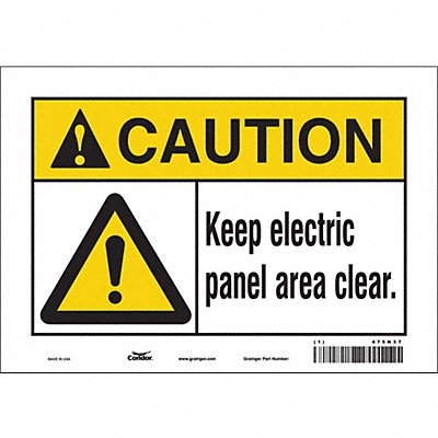 CONDOR 475N37 Safety Sign 7 inx10 in Vinyl