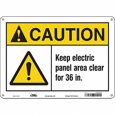 CONDOR 475N42 Safety Sign 10 in x 14 in Polyethylene