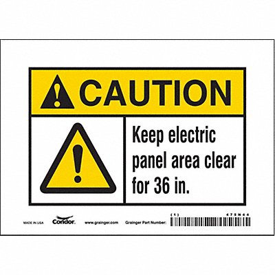 CONDOR 475N44 Safety Sign 5 inx7 in Vinyl