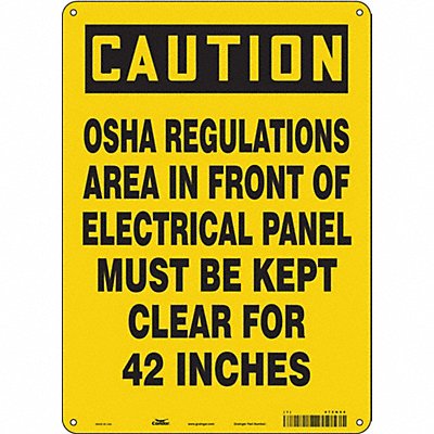 CONDOR 475N54 Safety Sign 14 in x 10 in Aluminum
