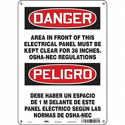 CONDOR 475N62 Safety Sign 14 inx10 in Polyethylene