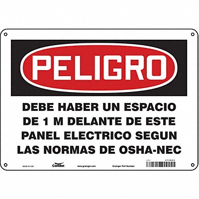 CONDOR 475N82 Safety Sign 10 in x 14 in Aluminum