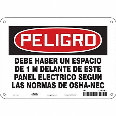 CONDOR 475N83 Safety Sign 7 in x 10 in Polyethylene