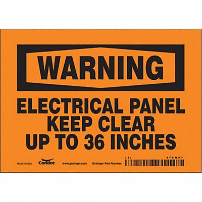 CONDOR 475N97 Safety Sign 5 inx7 in Vinyl