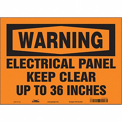 CONDOR 475N99 Safety Sign 10 inx14 in Vinyl