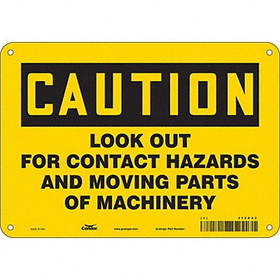 CONDOR 475P43 Safety Sign 7 in x 10 in Aluminum