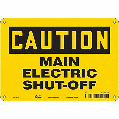 CONDOR 475P61 Safety Sign 7 in x 10 in Aluminum