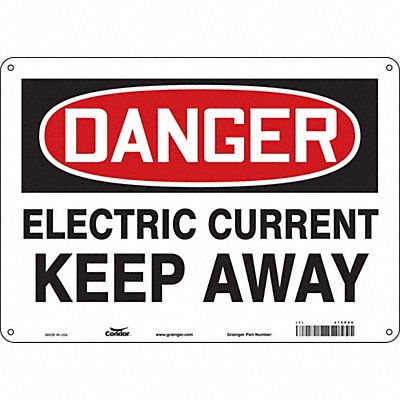 CONDOR 475P80 Safety Sign 10 inx14 in Aluminum