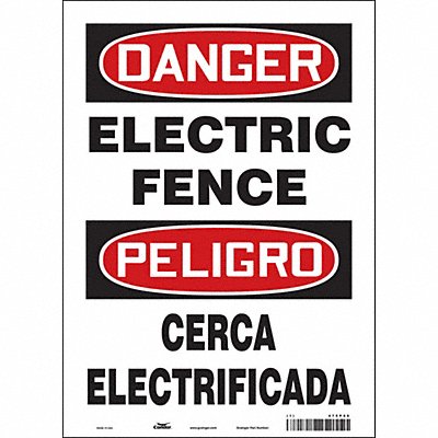 CONDOR 475P90 Safety Sign 14 in x 10 in Vinyl