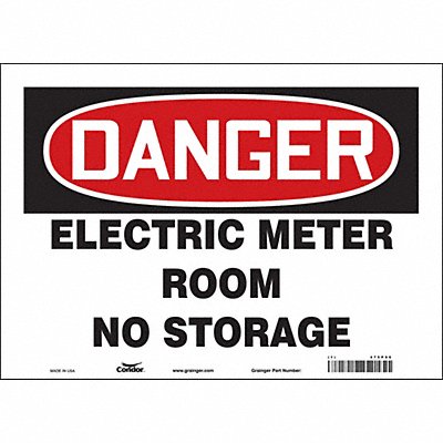 CONDOR 475P96 Safety Sign 10 inx14 in Vinyl