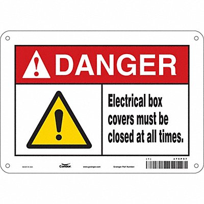 CONDOR 475P97 Safety Sign 7 in x 10 in Aluminum