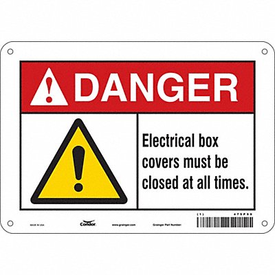 CONDOR 475P99 Safety Sign 7 in x 10 in Polyethylene
