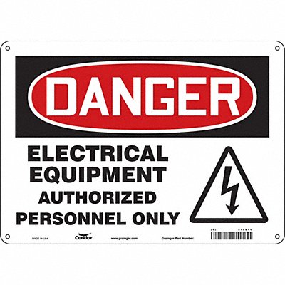 CONDOR 475R11 Safety Sign 10 inx14 in Aluminum