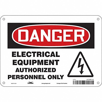 CONDOR 475R14 Safety Sign 7 in x 10 in Polyethylene