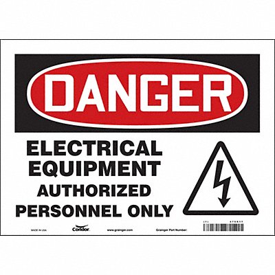 CONDOR 475R17 Safety Sign 10 inx14 in Vinyl