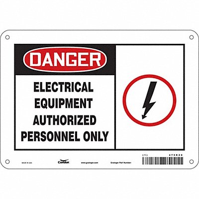CONDOR 475R20 Safety Sign 7 in x 10 in Polyethylene