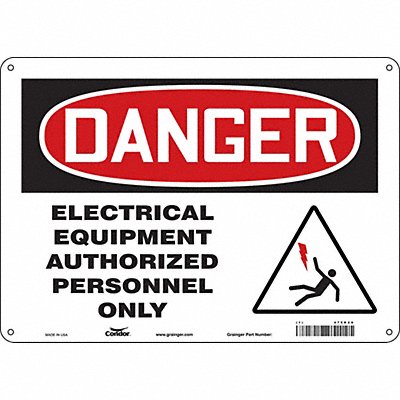CONDOR 475R29 Safety Sign 10 in x 14 in Aluminum