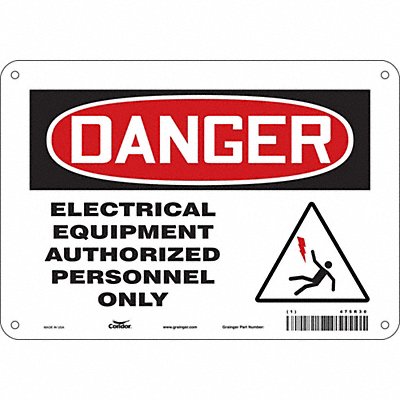 CONDOR 475R30 Safety Sign 7 in x 10 in Polyethylene