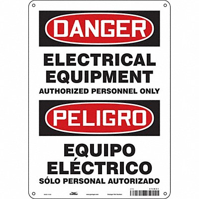CONDOR 475R51 Safety Sign 14 in x 10 in Aluminum