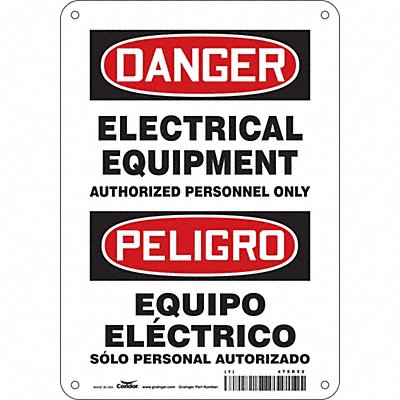 CONDOR 475R52 Safety Sign 10 inx7 in Polyethylene