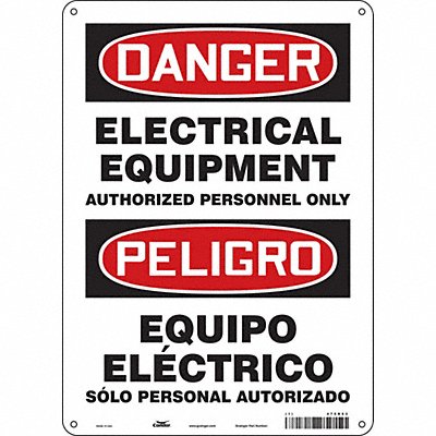 CONDOR 475R53 Safety Sign 14 inx10 in Polyethylene
