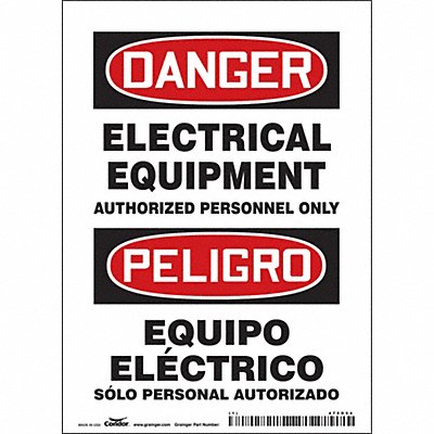 CONDOR 475R54 Safety Sign 7 in x 5 in Vinyl