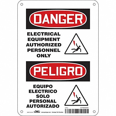 CONDOR 475R59 Safety Sign 10 inx7 in Polyethylene
