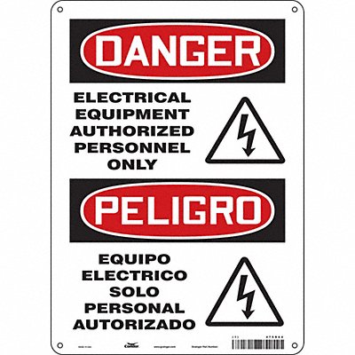 CONDOR 475R64 Safety Sign 14 in x 10 in Aluminum