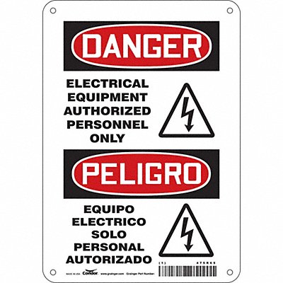 CONDOR 475R65 Safety Sign 10 in x 7 in Polyethylene