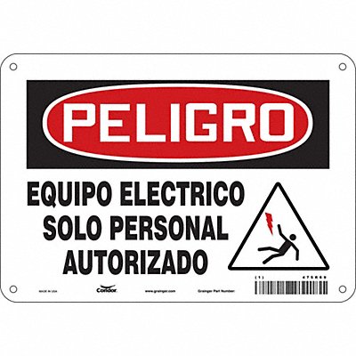 CONDOR 475R69 Safety Sign 7 in x 10 in Aluminum