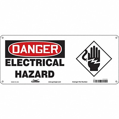 CONDOR 475T06 Safety Sign 7 in x 17 in Polyethylene