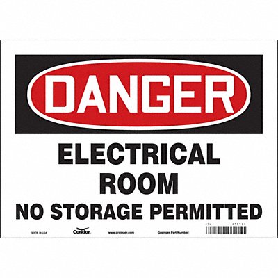 CONDOR 475T23 Safety Sign 10 inx14 in Vinyl