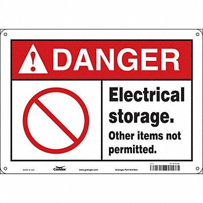 CONDOR 475T25 Safety Sign 10 in x 14 in Aluminum