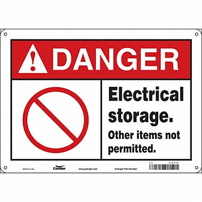 CONDOR 475T27 Safety Sign 10 in x 14 in Polyethylene