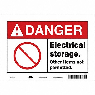 CONDOR 475T28 Safety Sign 7 in x 10 in Vinyl