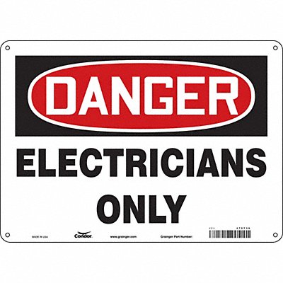 CONDOR 475T39 Safety Sign 10 inx14 in Polyethylene