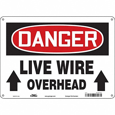 CONDOR 475T43 Safety Sign 10 inx14 in Aluminum