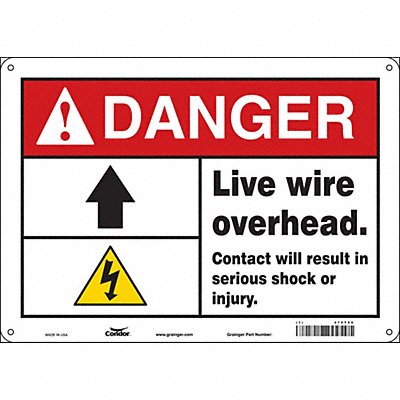 CONDOR 475T50 Safety Sign 10 inx14 in Aluminum
